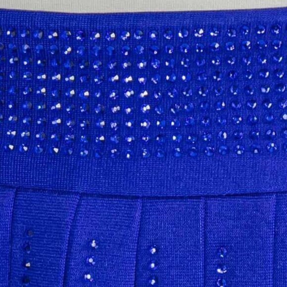 Nylon Apparel Women's Zip Up Fit & Flare Sequins Mini Pleated Skort Royal  Blue - Picture 6 of 14